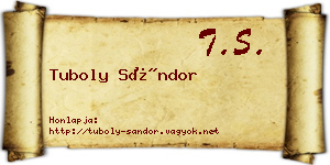 Tuboly Sándor névjegykártya