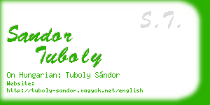 sandor tuboly business card