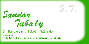 sandor tuboly business card